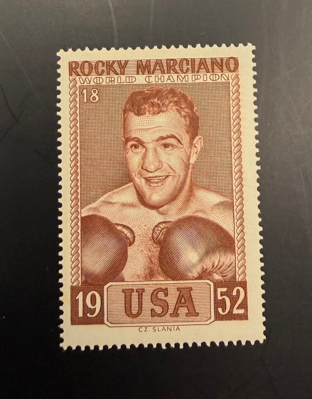 1964 Slania Stamp Rocky Marciano World Champion Boxers Brockton Blockbuster